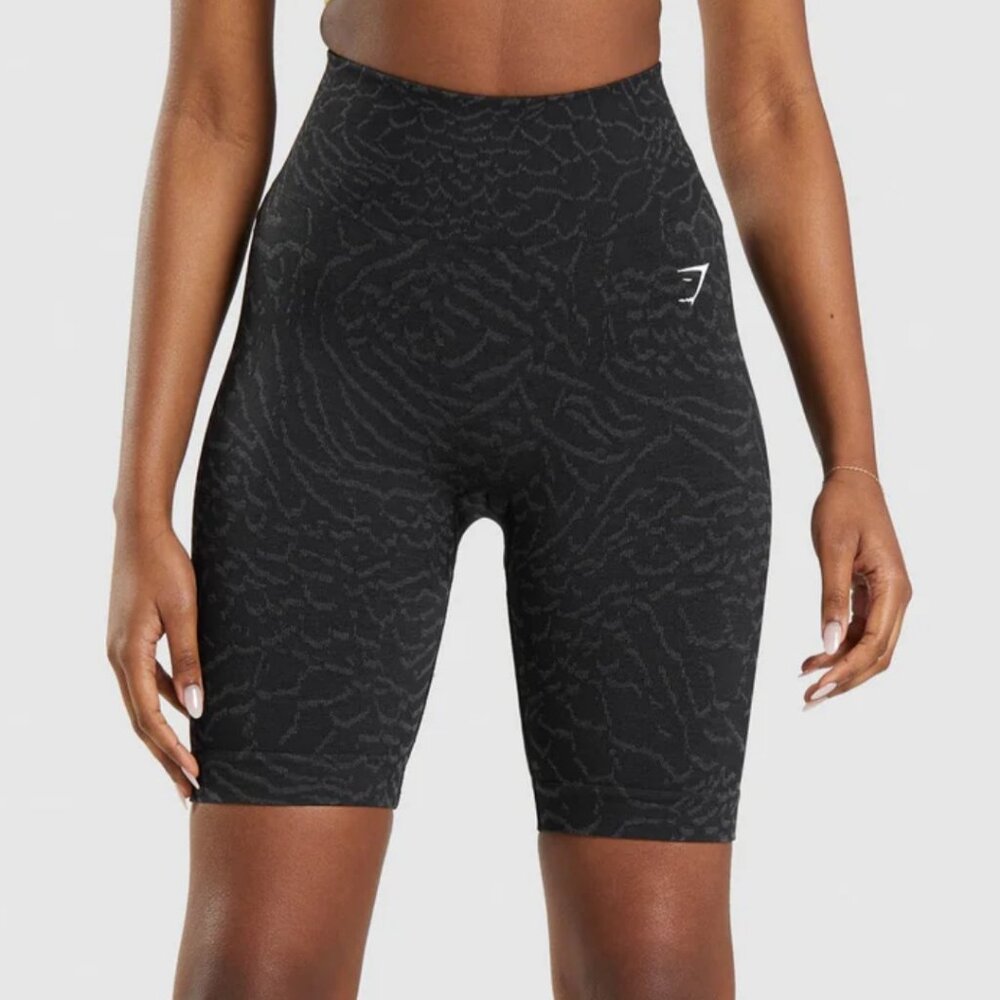 Gymshark Women's Size XS Adapt Animal Seamless Workout Biker Shorts Black NEW - Picture 3 of 7
